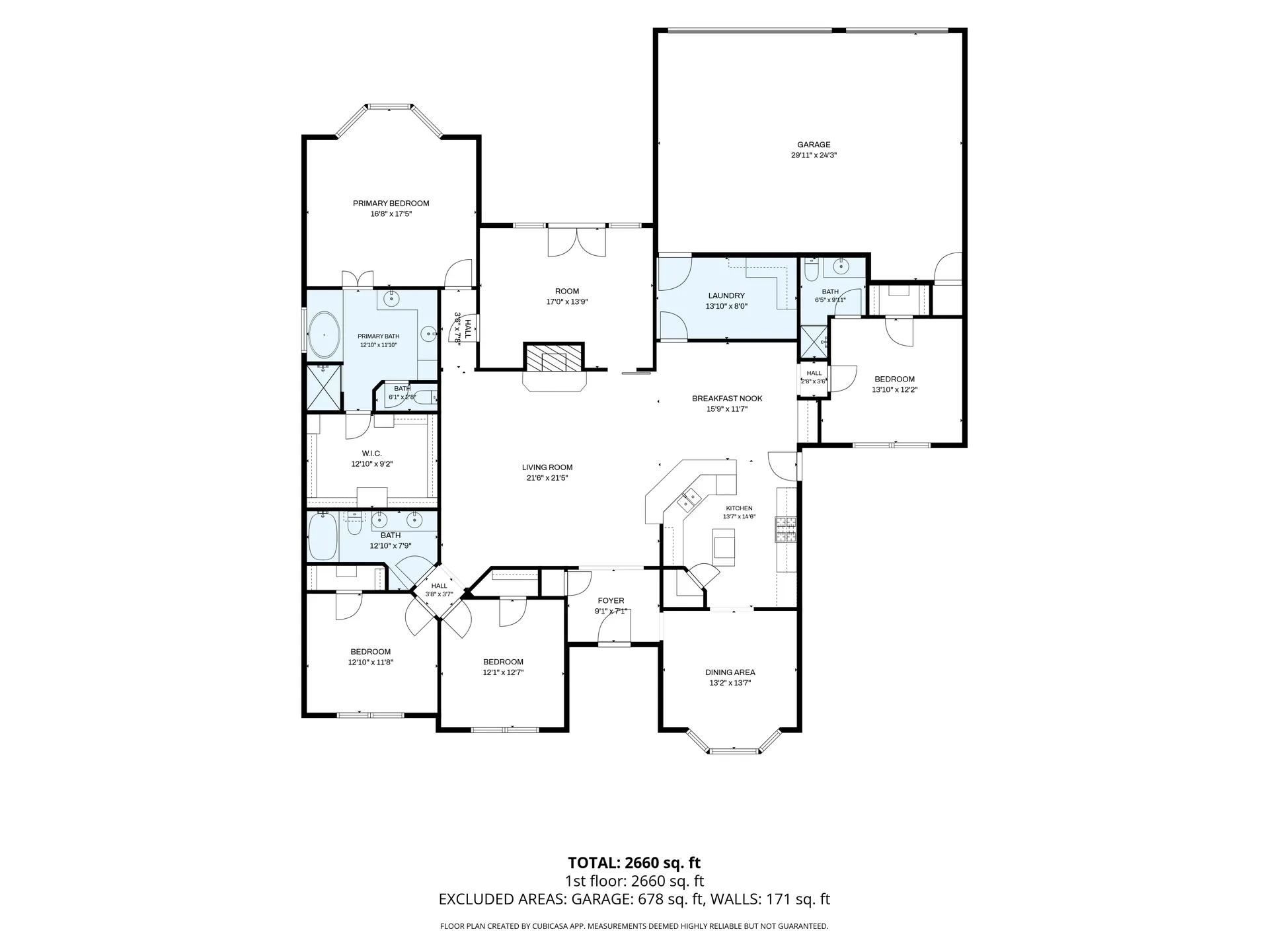 CubiCasa floor plan with dimensions produced by Unified Aerial